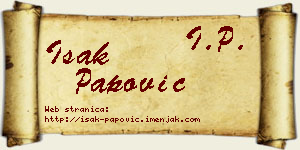 Isak Papović vizit kartica